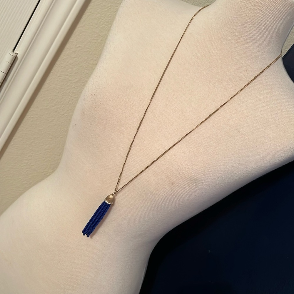 EUC J. Crew Long Necklace with Beaded Tassel - Picture 2 of 3